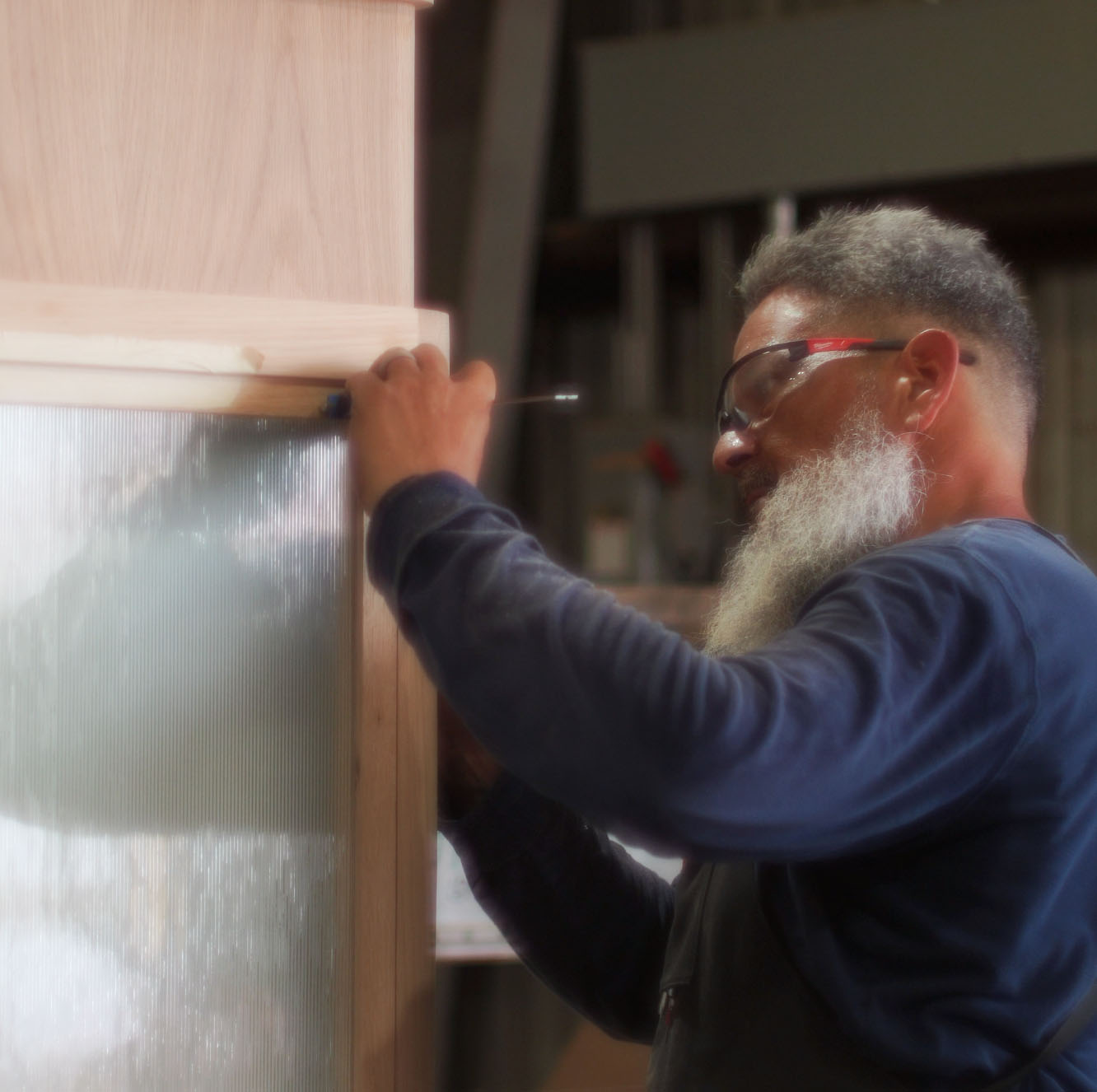 Craftsman doing precision wood fitment