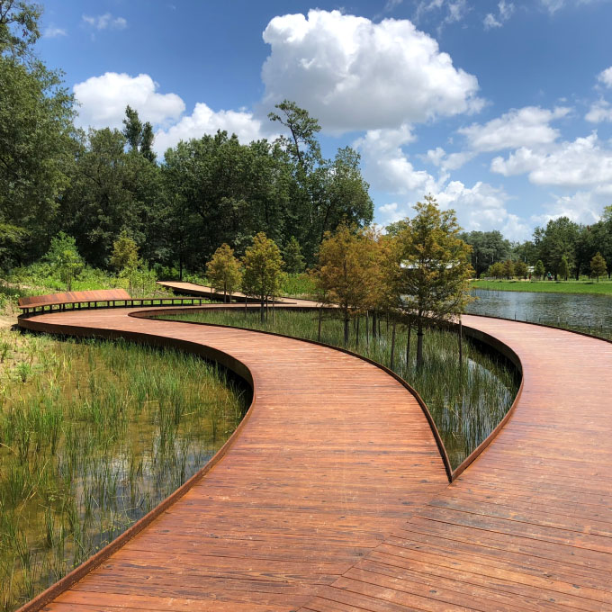 Wooden bridge at Memorial Park Eastern Glades II