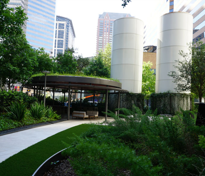 Workspace outdoor seating area 