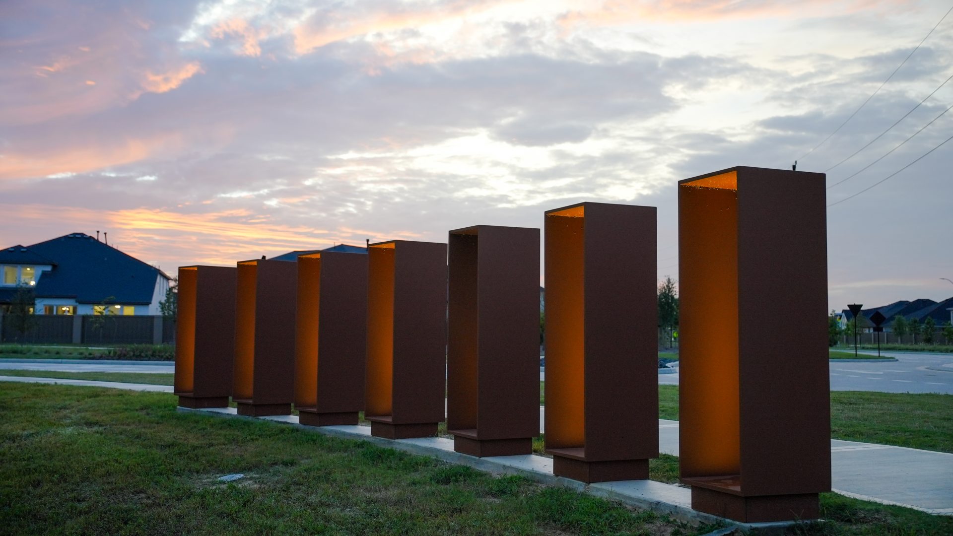 Cross Creek West light structure at night