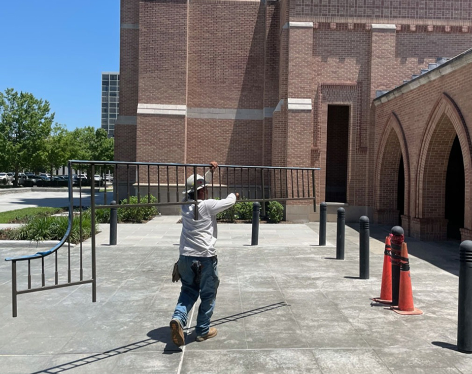 Renfrow+Co welding team fabricating pavilions