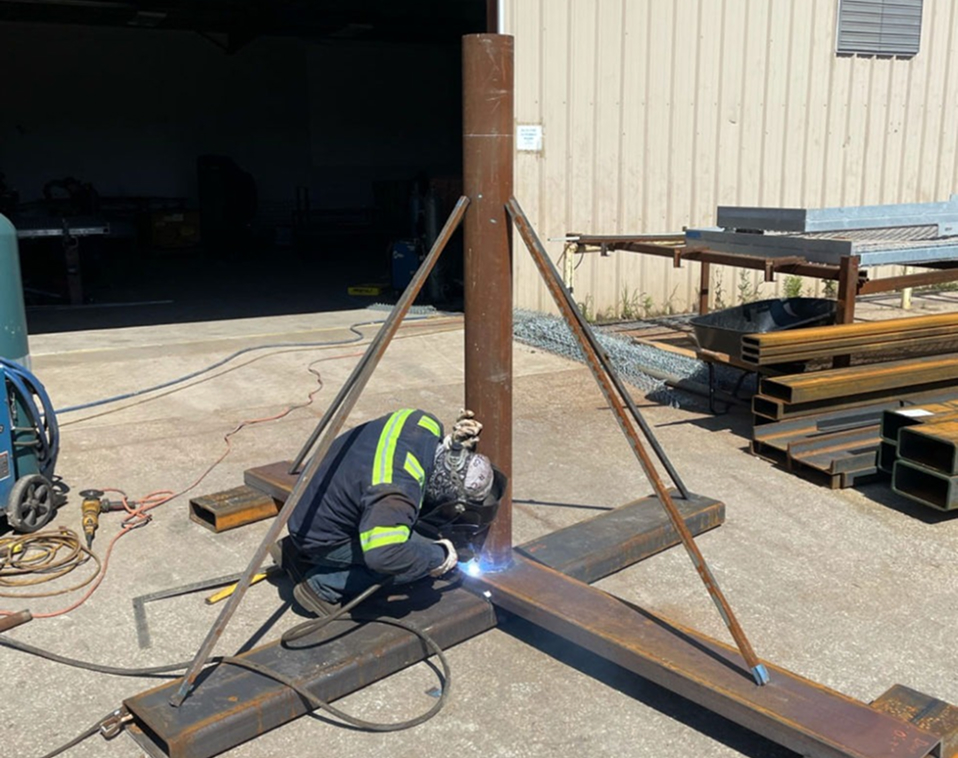 Renfrow+Co welding team fabricating pavilions