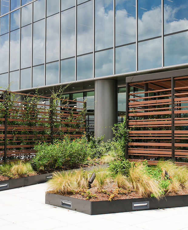 Renfrow+Co fabricated pavilion for the new SCI Headquarters outdoor deck in Houston. Renfrow+Co fabricated pavilion for the new SCI Headquarters outdoor deck in Houston.
